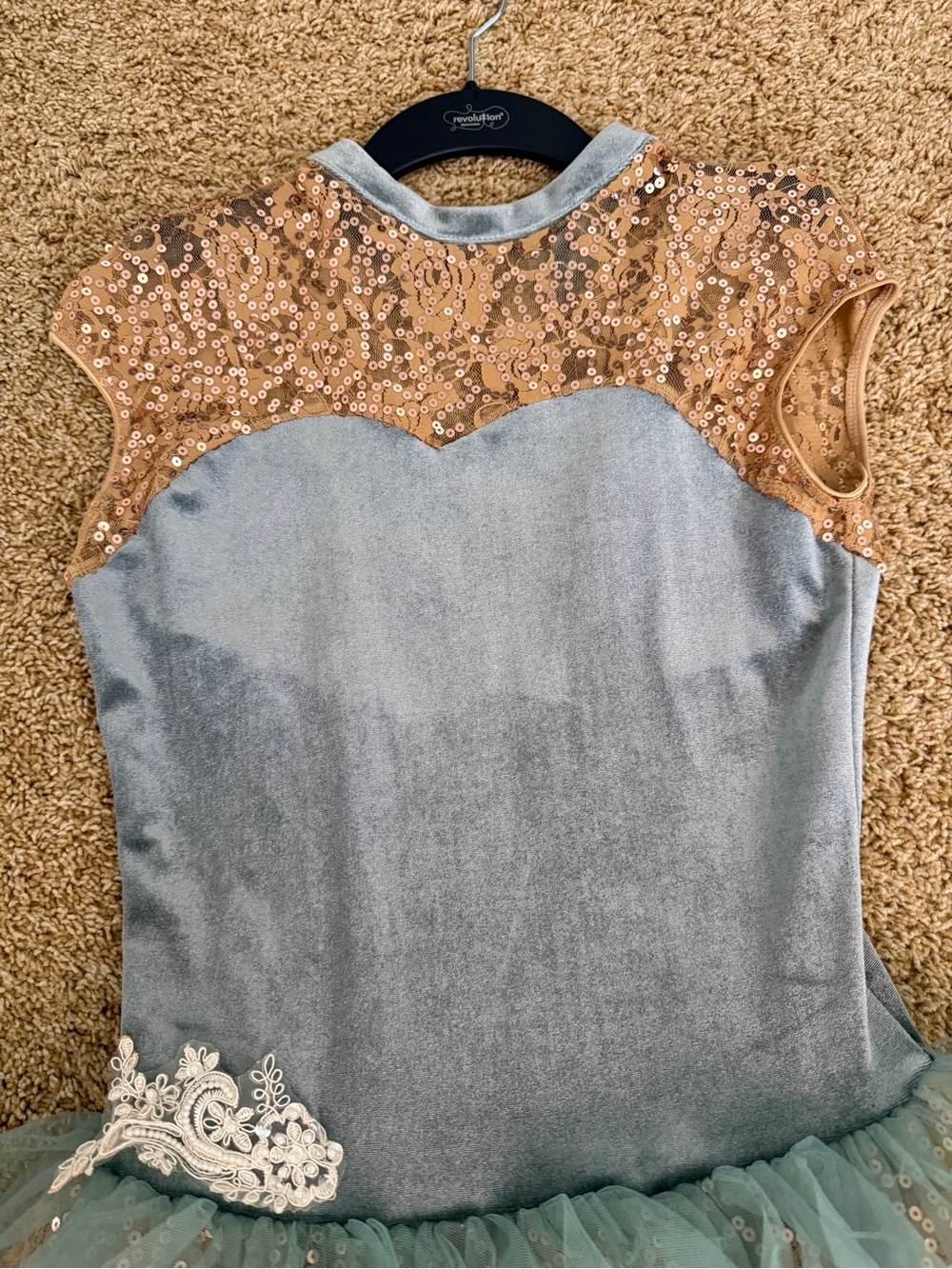 Sparkle Tulle Dress Costume in Dusty Blue and Gold - Picture 2 of 6